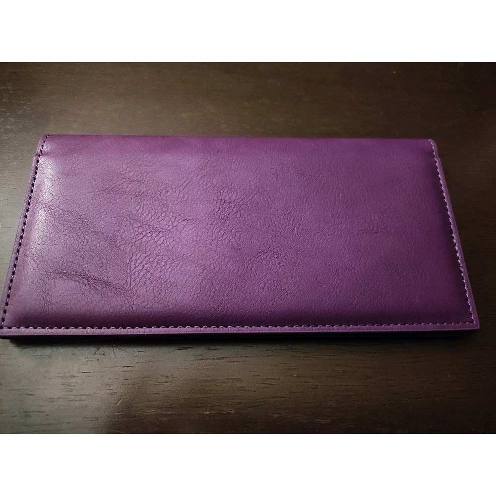Purple Faux Leather Checkbook Holder